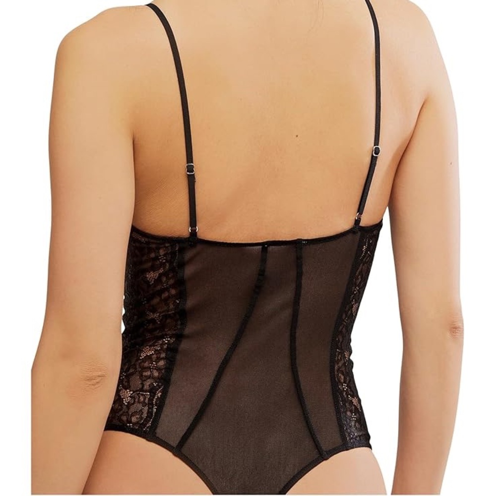 NWT Free People Take My Number Elegant Black Lace Bodysuit - Picture 3 of 4
